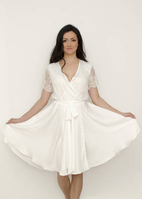 MONIQUE Lace Sleeves Bridal Robe