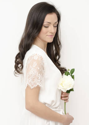 MONIQUE Lace Sleeves Bridal Robe