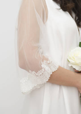 BELLA Lace Trim Bridal Robe