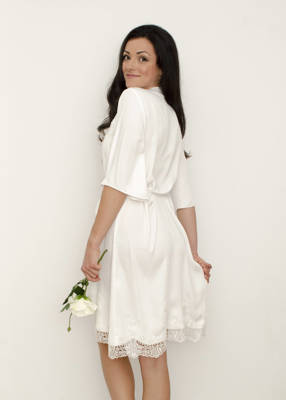 DIANA Lace Trim Bridal Robe